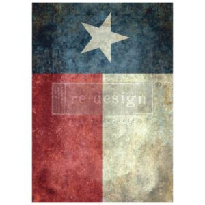 Redesign - Decoupage Fiber Paper A1 - Texas Flag