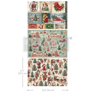 Redesign - Decoupage Fiber Paper A3 - Santaland Sparkle